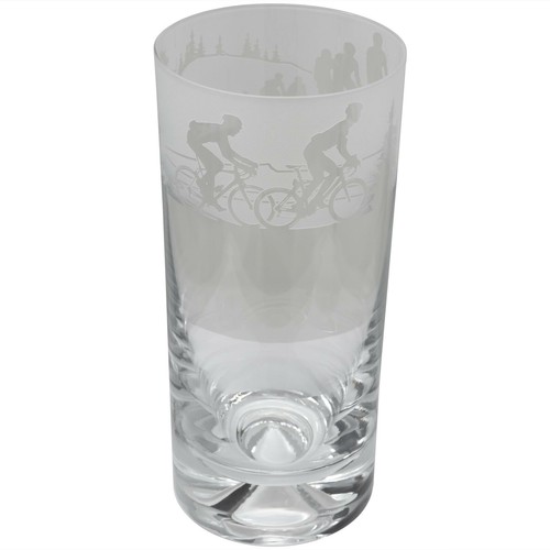 Engraved glass tumbler cycling - glass,