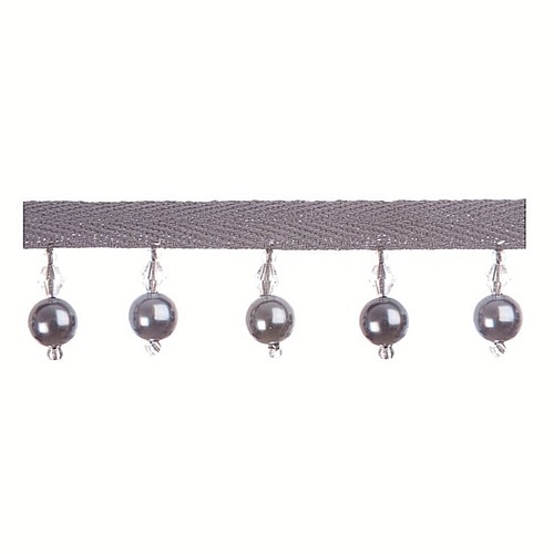 Grey pearl beaded tassel - beaded,