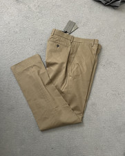 Gieves & Hawkes Straight Leg High Rise Chinos W32 Moleskin Olive
