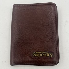Superdry Leather Wallet Snap Button Brown H5.5" L4.5"