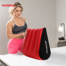 Inflatable Triangle Wedge Shaped Pillow Lightweight Portable Travel Cushion Rest