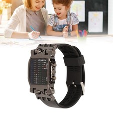 Binary Watch Crab Shape Binary Colorful LED Digital Display Silicone Strap E TOU