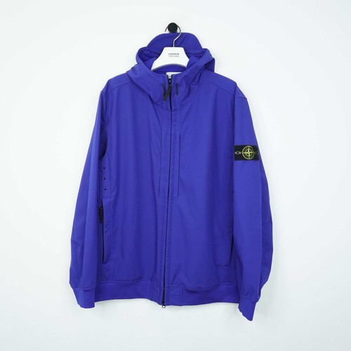 Stone island blue hooded soft - stone,