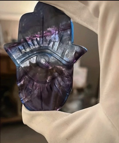Crystal fluorite hand - fluorite, carving
