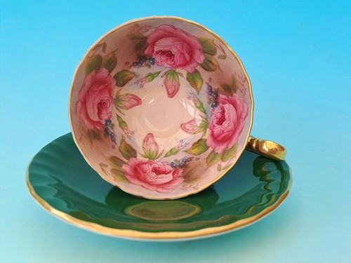 Aynsley pink cabbage rose cup - aynsley,