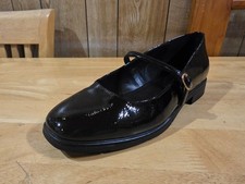 Womens GRACELAND Black Patent Leather Mary Jane Style Flat Shoes - UK 5 EU 38