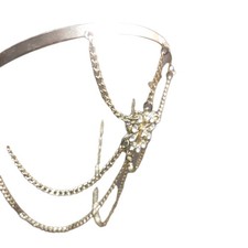 1920s Vintage Flapper Gold Headband Gatsby Headpiece Women - Chains & Rhinestone