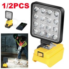 1/2X LED Work Light For Dewalt 18V Battery Workshop Flashlight Torch Camping USB