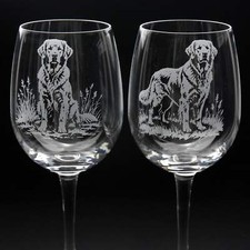 Golden Retriever Dog Crystal Wine Glass - Hand Etched/Engraved Gift