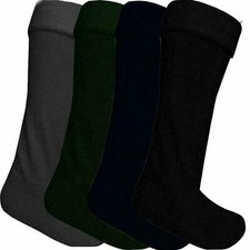 Mens Womens Fleece Wellie Socks Ladies Wellington Boot Thermal Liners Warm 6/11