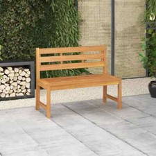 Garden Bench 114 cm Solid Teak Wood vidaXL