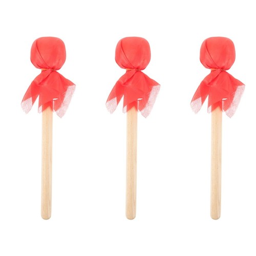 Red felt drum mallets - felt, with