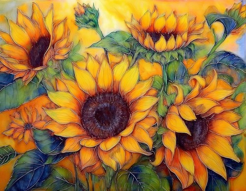 Tile mural sunflower - tile, bouquet