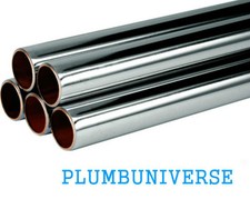 Chrome Plated Copper Tube Pipe 8mm 12mm 15mm 22mm x Various Sizes Gas Water 