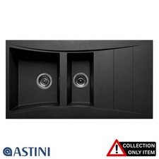 Astini Xeron 1.5 Bowl Black SMC Synthetic Reversible Kitchen Sink & Waste