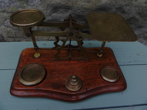 Antique brass oak postal - brass,