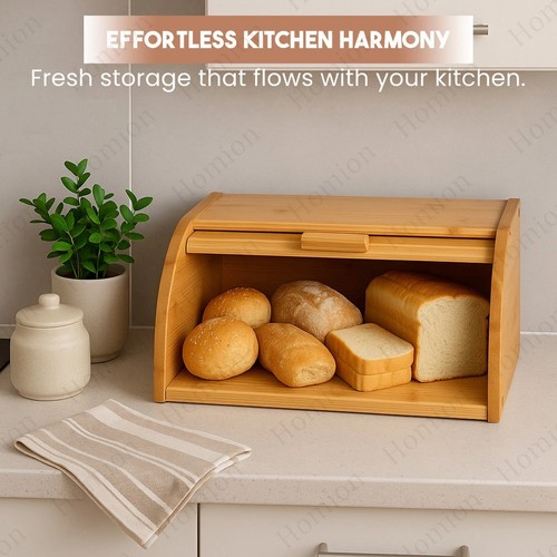 Bamboo roll top - bread, bin