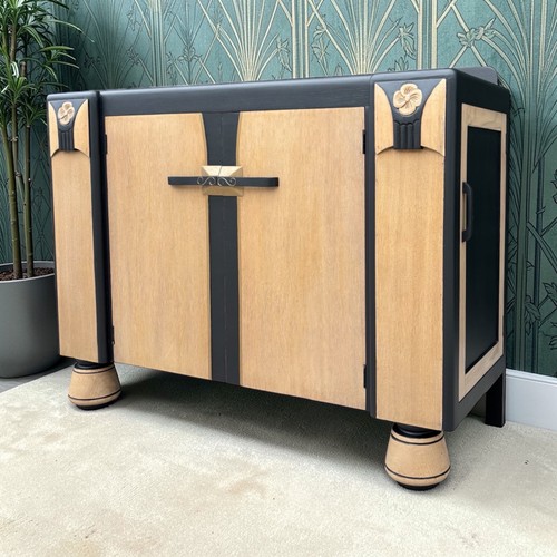 Oak art deco drinks cabinet - art,