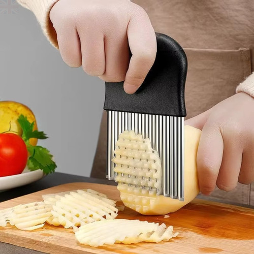 Stainless steel crinkle potato - steel,