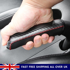 Carbon Fiber Car Leather Handbrake Cover Protective Sleeve Hand Brake Protection
