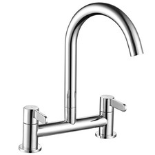 Kitchen Mixer Taps 2 Hole Bridge Mixer Tap Kitchen Sink Chrome Dual