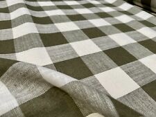 Gingham Checked Linen Fabric