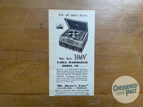 Vintage 1948 hmv table - vintage,