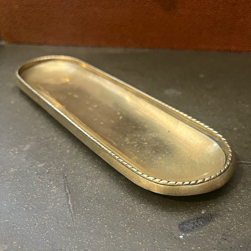 Antique brass pen tray rest