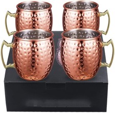 2PCS Copper Mug Cup for Moscow Mule Coffee Beer Drinking Cocktail Camping