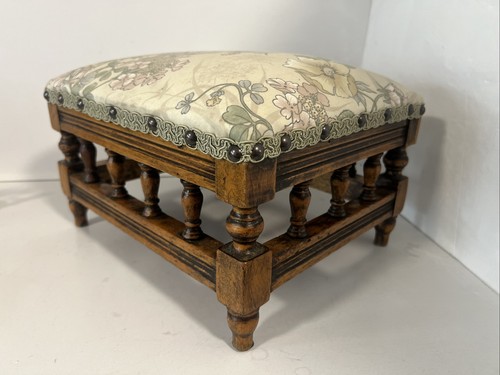Vintage small floral footstool - vintage,