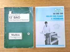 Wadkin Bursgreen 12" BAO Planer & Thicknesser User Manual and Sales Brochure.