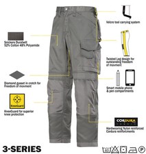 Snickers Trousers 3312 3-Series Work Trousers Snickers Direct Grey Pre