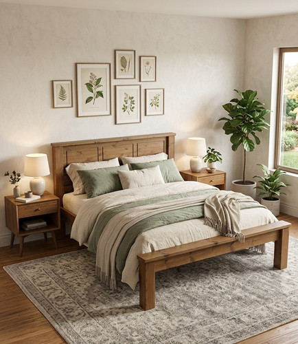 Chunky pine bed - bed, comes