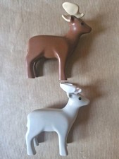 Playmobil Deer/Reindeer/Zoo/Safari Animals x 2 Grey & Brown