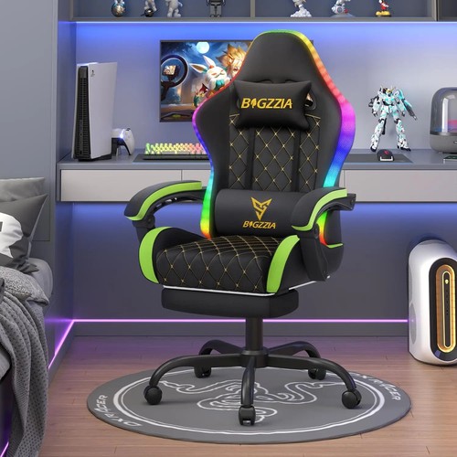 Rgb gaming chair - chair, leather