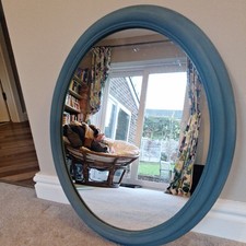 Vintage Upcycled Oval Blue