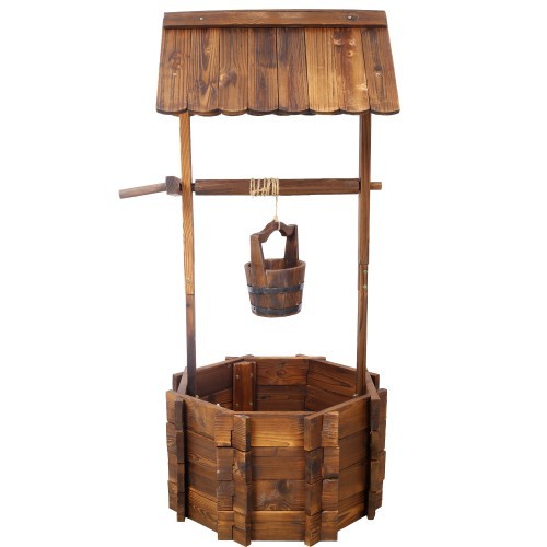 Outdoor wooden wishing well - outdoor,