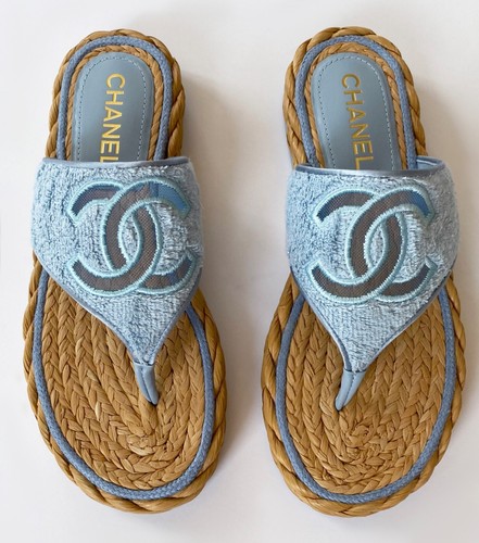 Chanel terry blue thong - terry,