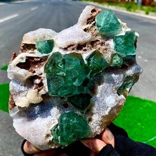 1.75LBNatural transparentCube ShapeGreen Flourite cluster chakra spiritualSample