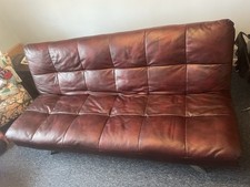Burgundy Leatherette 3 Seater