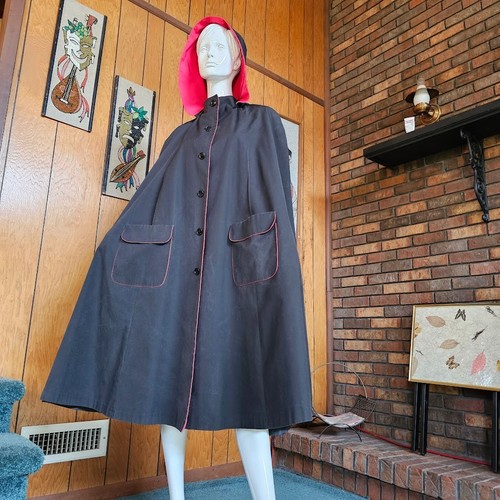 Vtg 70s goth riding hood - goth,
