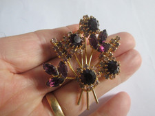 Vintage Amethyst Crystal Gold