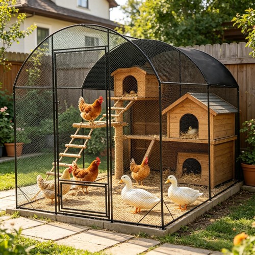 Large metal chicken coop - large,