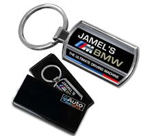 PERSONALISED BMW KEYRING NAME METAL KEYRING GIFT