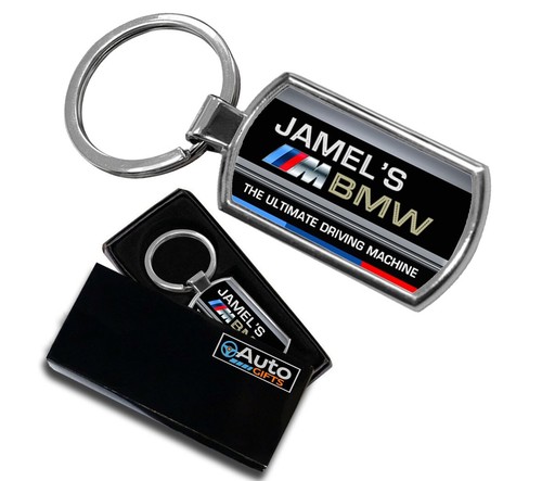 Personalised bmw keyring name - keyring,