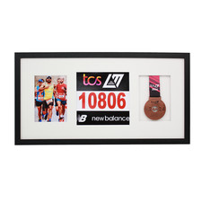 Marathon Medal display Frame. For Sports Medal, Running Bib & Photo.