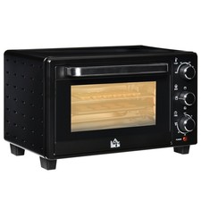HOMCOM Mini Oven 21L Electric Grill w/ Adjustable Temp Timer 1400W, Black