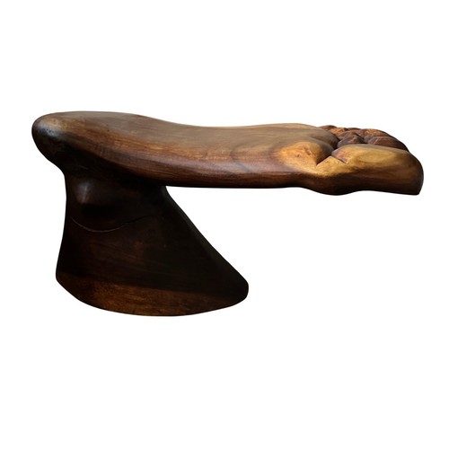 Vintage hand carved foot stool - foot,