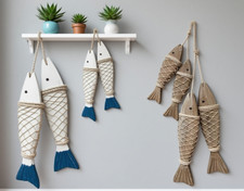 2 Pieces Wooden Fish Wall Art