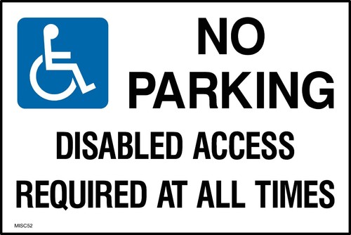 Parking disabled access - no,